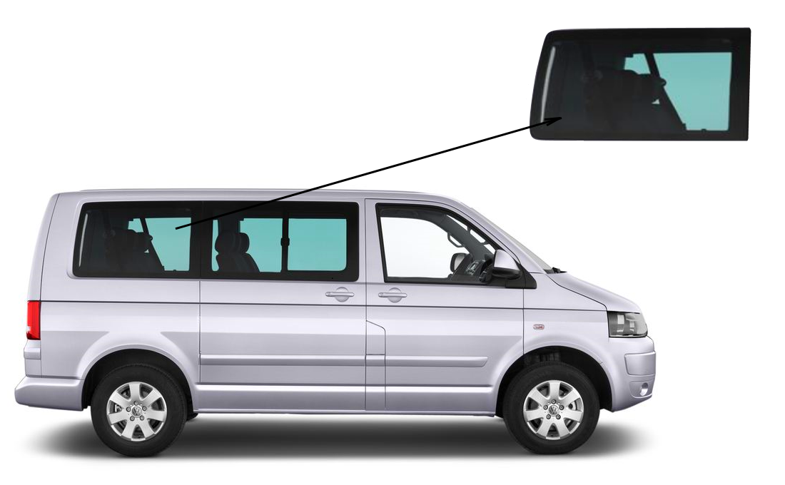 

Боковое стекло короткая база Volkswagen T5 2003-2015 заднее правое