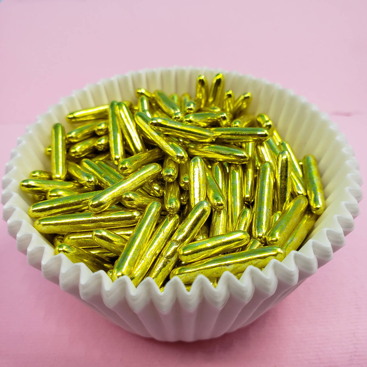 

Посыпка кондитерская Палочки зеркальные - золото 50 гр (развес)