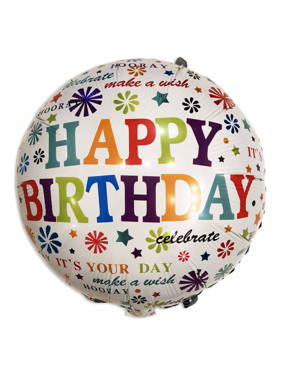 

Шар фольгированный круглый Happy Birthday конфетти (Китай), Разные цвета