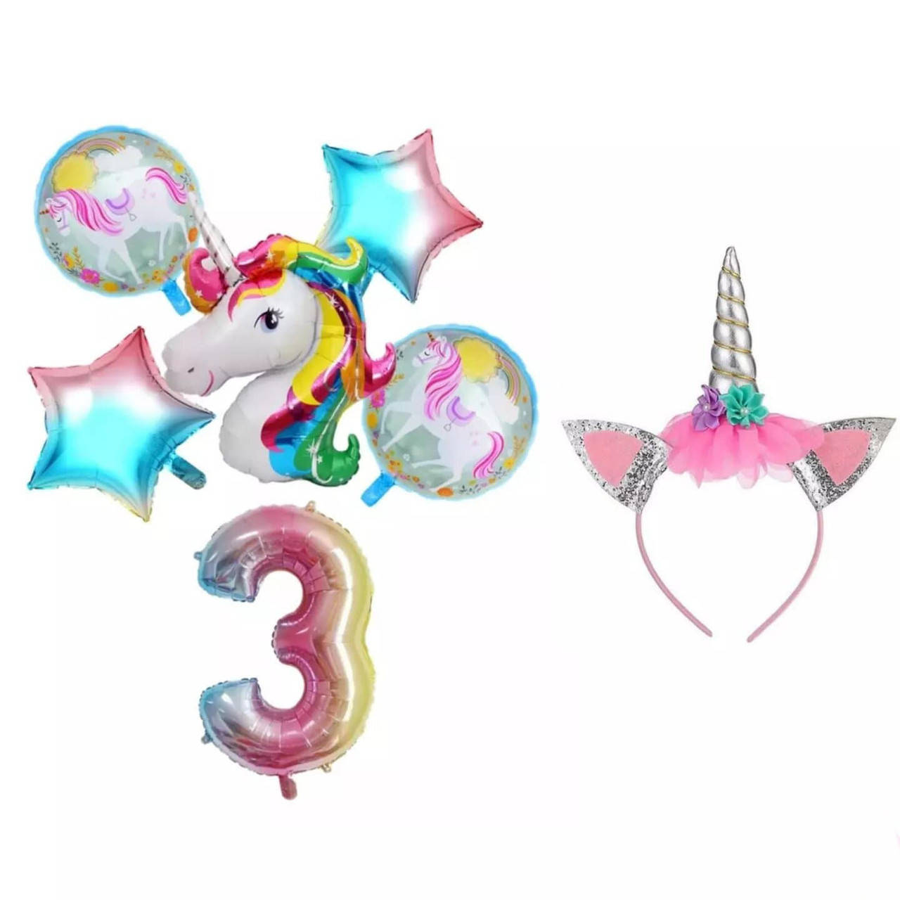 

Фонтан из шаров Радужный Единорог, Розовый