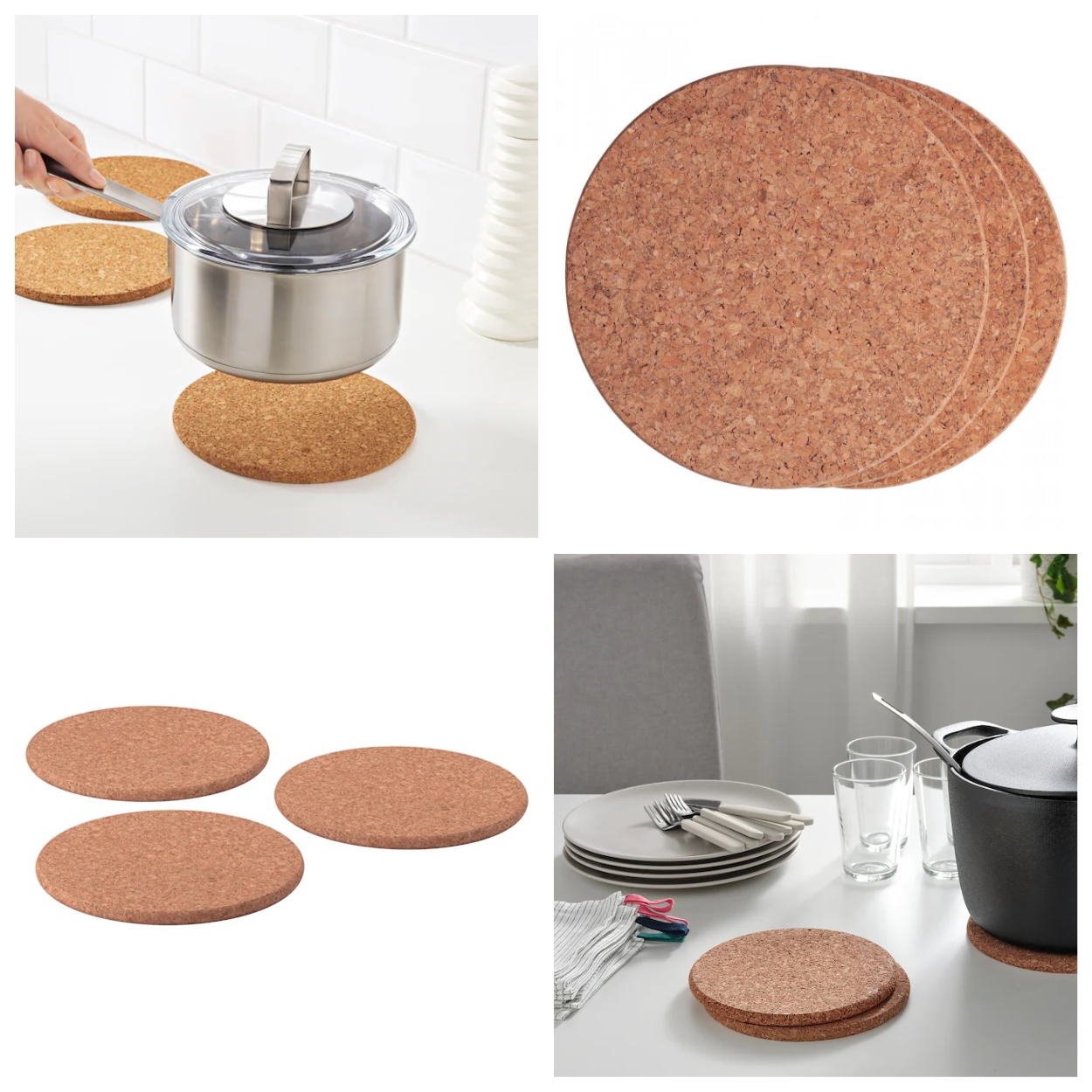 

Подставки под горячее (3 шт) IKEA HEAT пробковое дерево, деревянные 19 см ИКЕА ХІТ