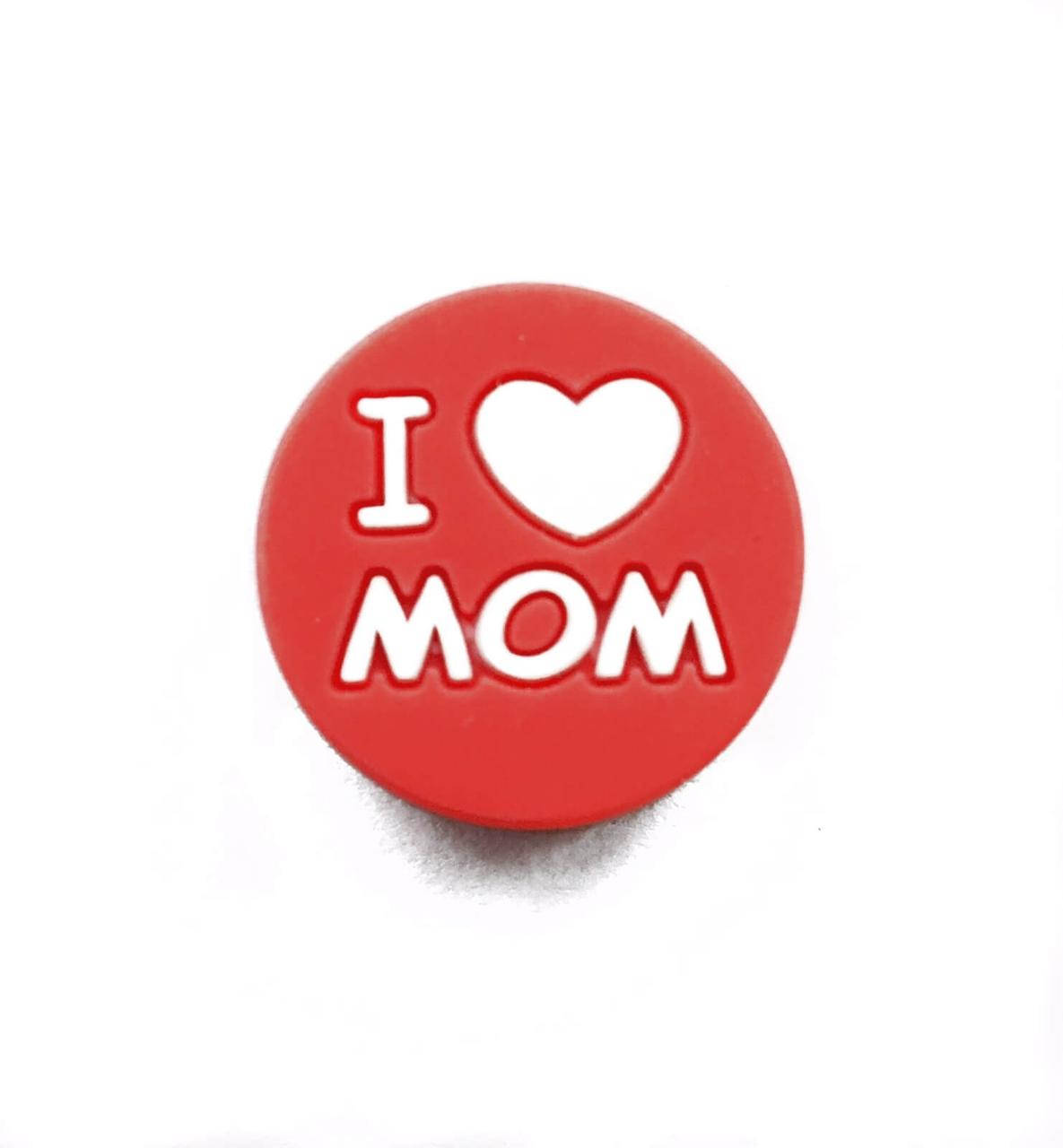 

I LOVE MOM (красный) силиконовые бусины