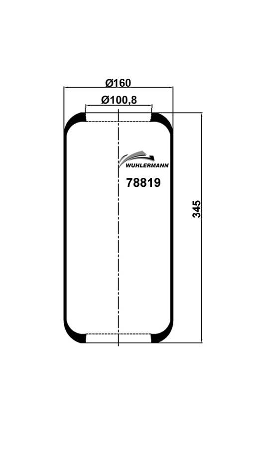 

Пневмоподушка 819N Mercedes Vario 78819 Wuhlermann