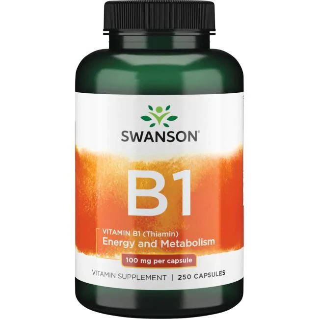 

Витамин В1, Vitamin B-1 Тиамин Swanson (100 мг) 250 капс.