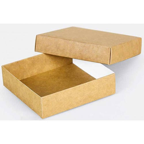

Подарочная картонная крафт коробка с крышкой 090 х 90 х 25) коробка крафт для подарка, коробка для сувениров, Коричневый