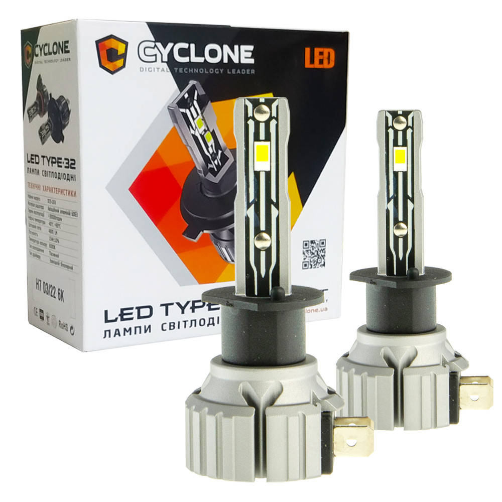 

Лампа светодиодная для фар CYCLONE LED H1 6000K 4800LM TYPE 32 2 шт комплект