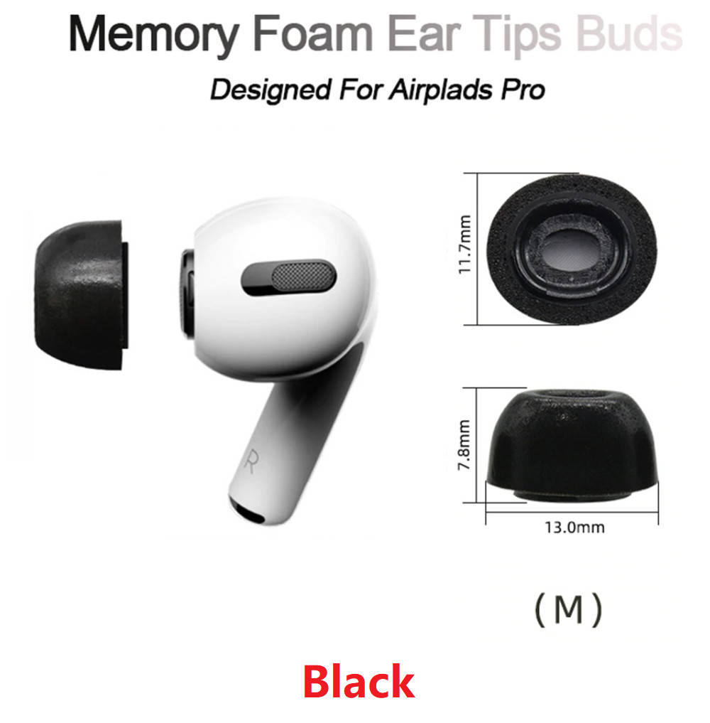 

Пенные вакуумные амбушюры с эффектом памяти Apple AirPods Pro MWP22 TWS Pro Размер M средние Цвет Черный