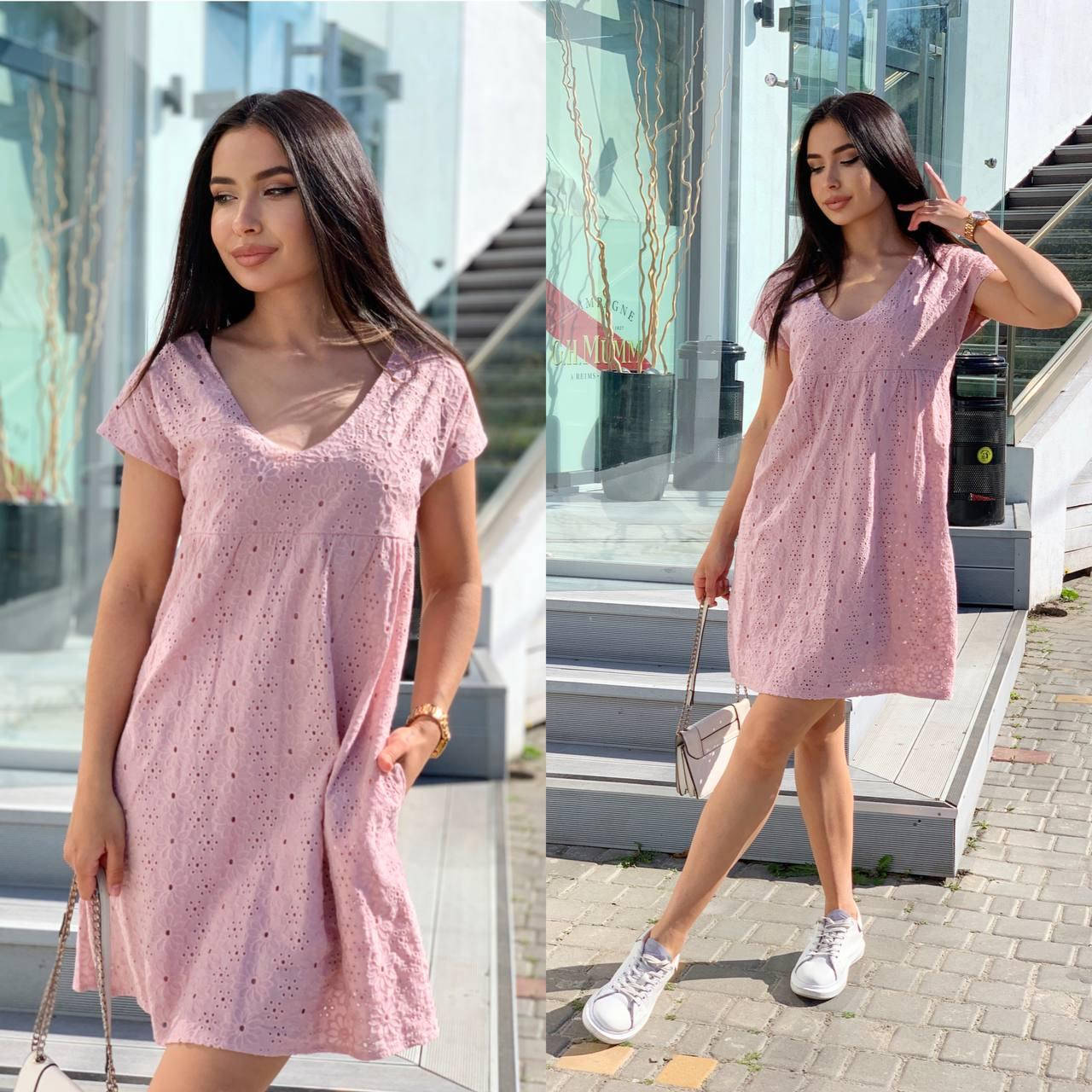 

Летнее платье с прошвы Тк6055