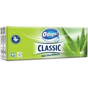 

Носовые платки 3-хслойные Ooops! Classic 10х10шт Aloe Vera