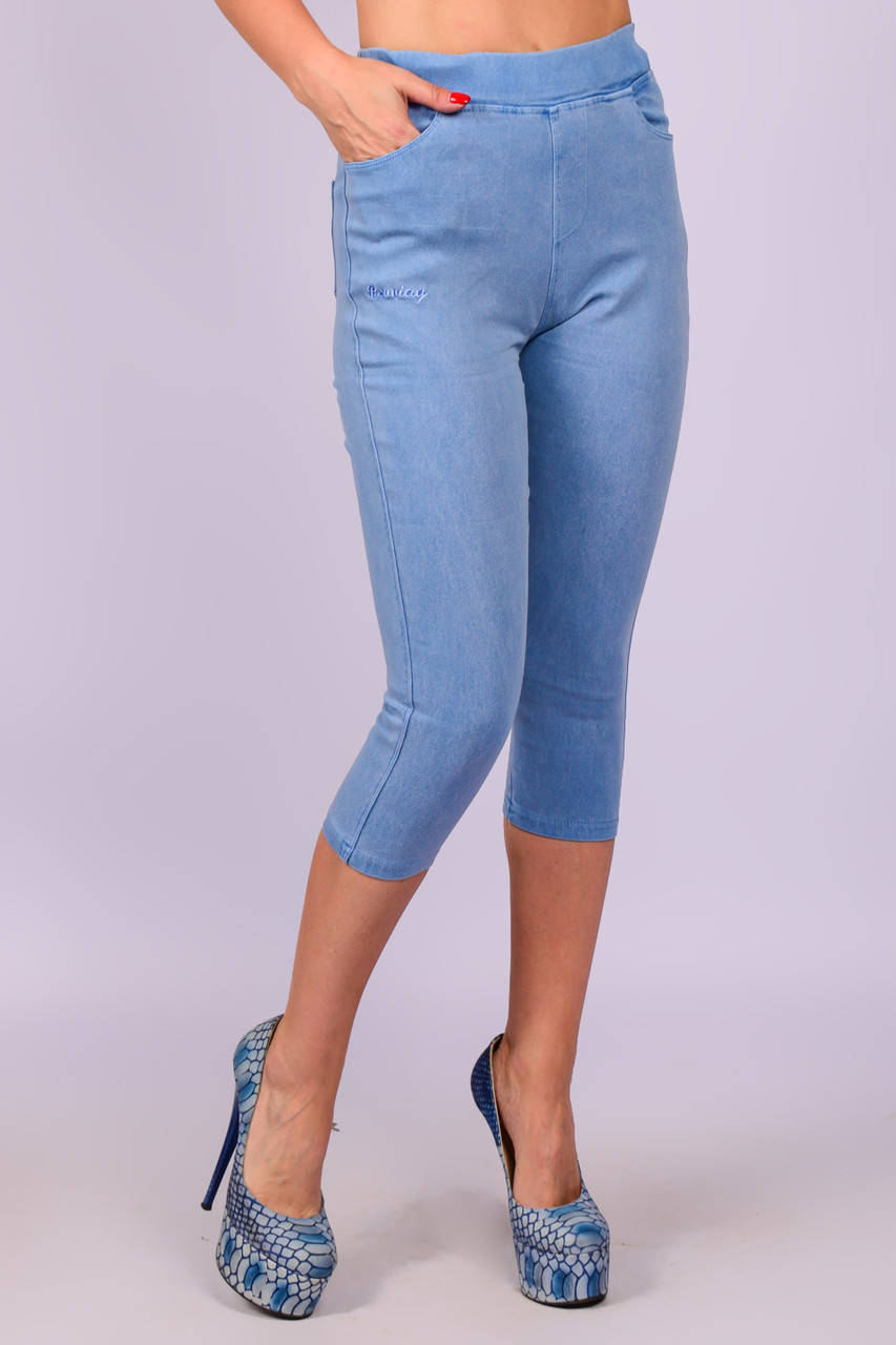 

Джинсовые капри стрейч женские Ласточка А913-3-45 S/M. Размер 42-44.