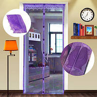 

Москитная сетка на магнитах 210х100 сиреневая ( магнитные ленты + раздельные магниты)