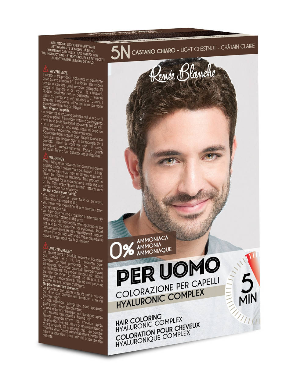 

Краска для волос Renee Blanche PER UOMO Hair Coloring 5N Light Chestnut