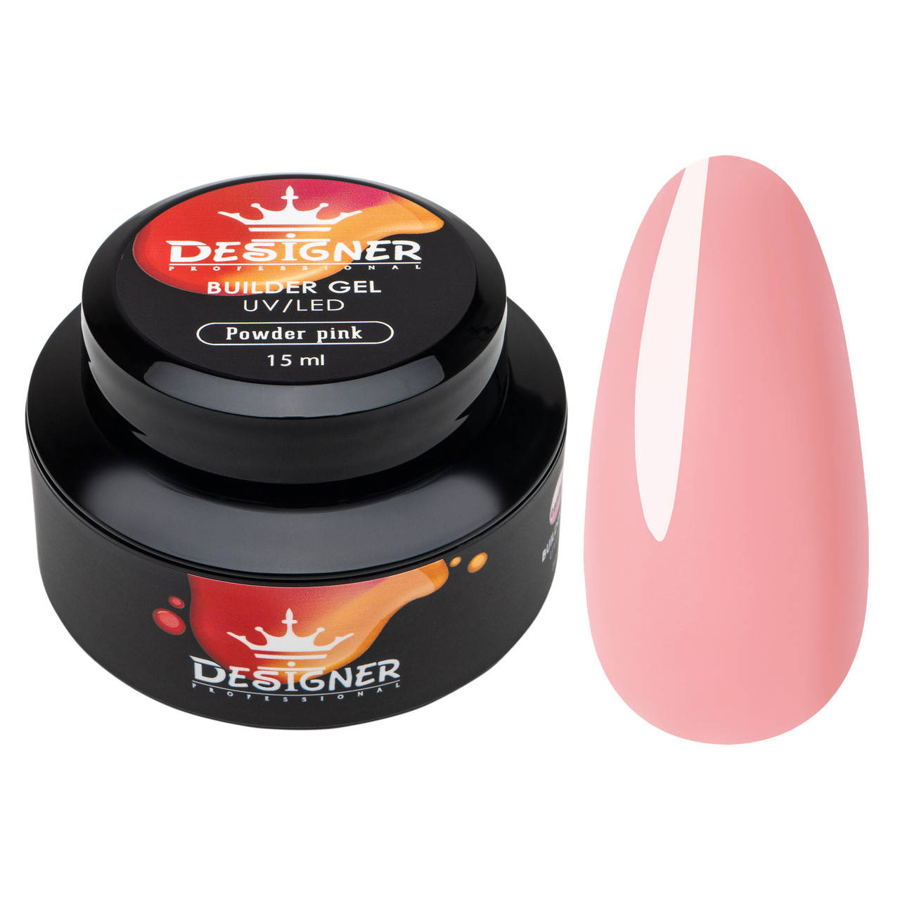 

Моделирующий гель Builder Gel 15 мл., Designer (Дизайнер Профессионал) для наращивания и укрепления ногтей Powder Pink B03