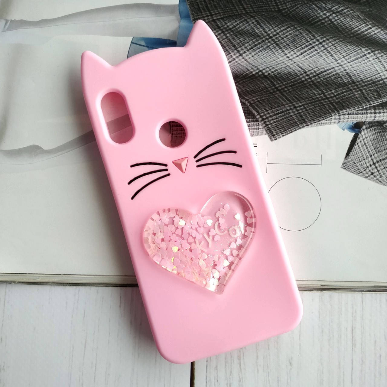 

Чехол Котик с ушками и сердечком для Xiaomi Mi A2 Lite Розовый