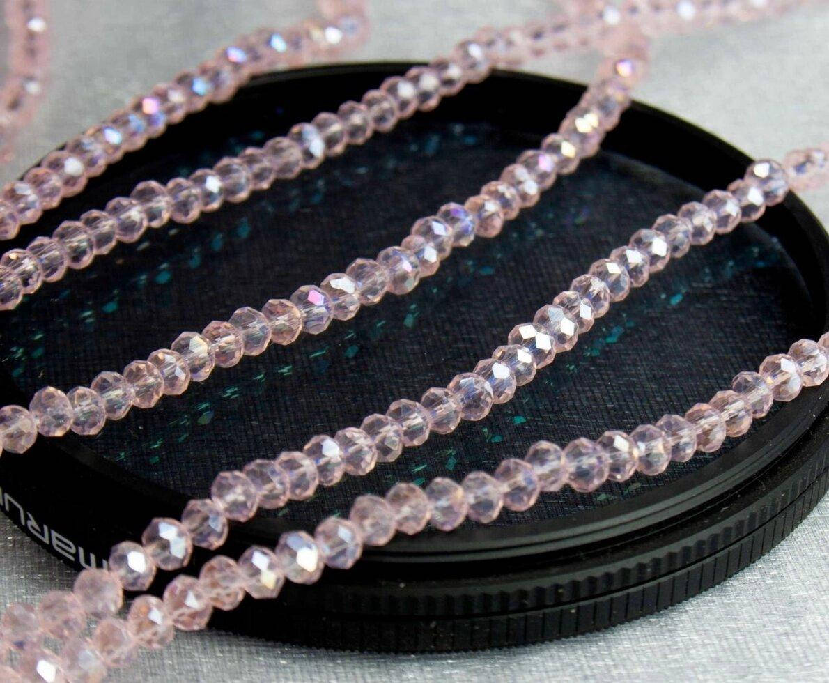 

Бусины хрустальные 2х2мм кол-во: 180-190 шт, розовый прозрачный с АБ (сп7нг-6730)