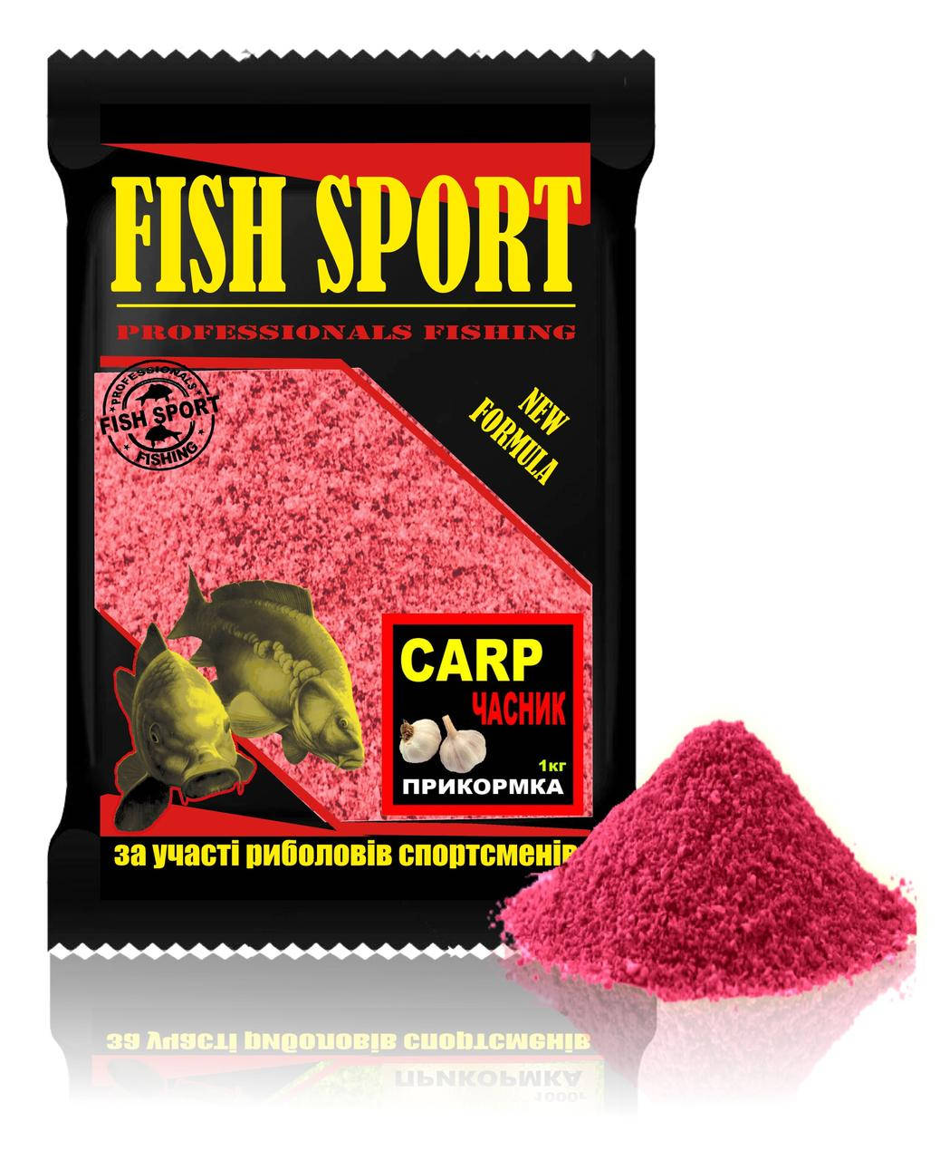 

Прикормка карповая Карп чеснок FISH SPORT 1 кг, Красный