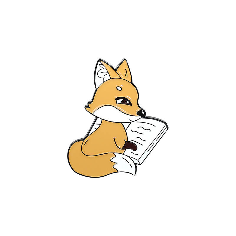 

"Лиса читает книгу" значок (пин) металлический