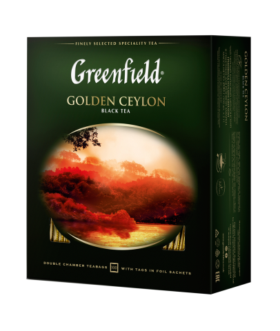 

Чай черный GOLDEN CEYLON 2гх100шт. "Greenfield" , пакет