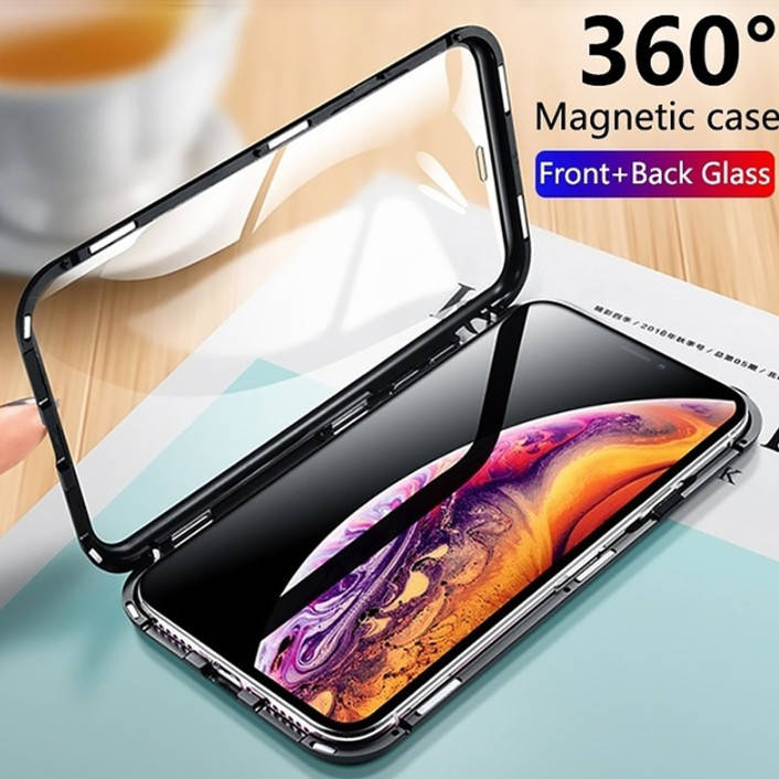 

Магнитный чехол со стеклянной передней и задней панелью для Iphone 6/6s (MQ3D2), Черный
