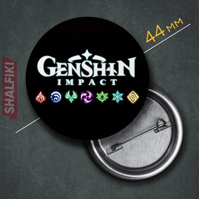 

"Геншин / Genshin" значок круглый на булавке Ø44 мм