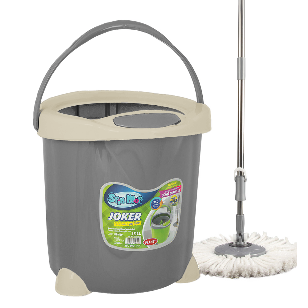 

Набор для уборки Planet Spin Mop Joker 15 л серый