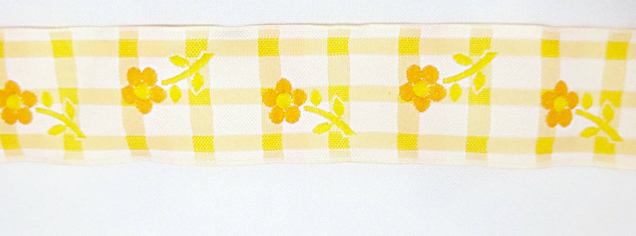 

Тесьма клетка с цветами 3,5 см