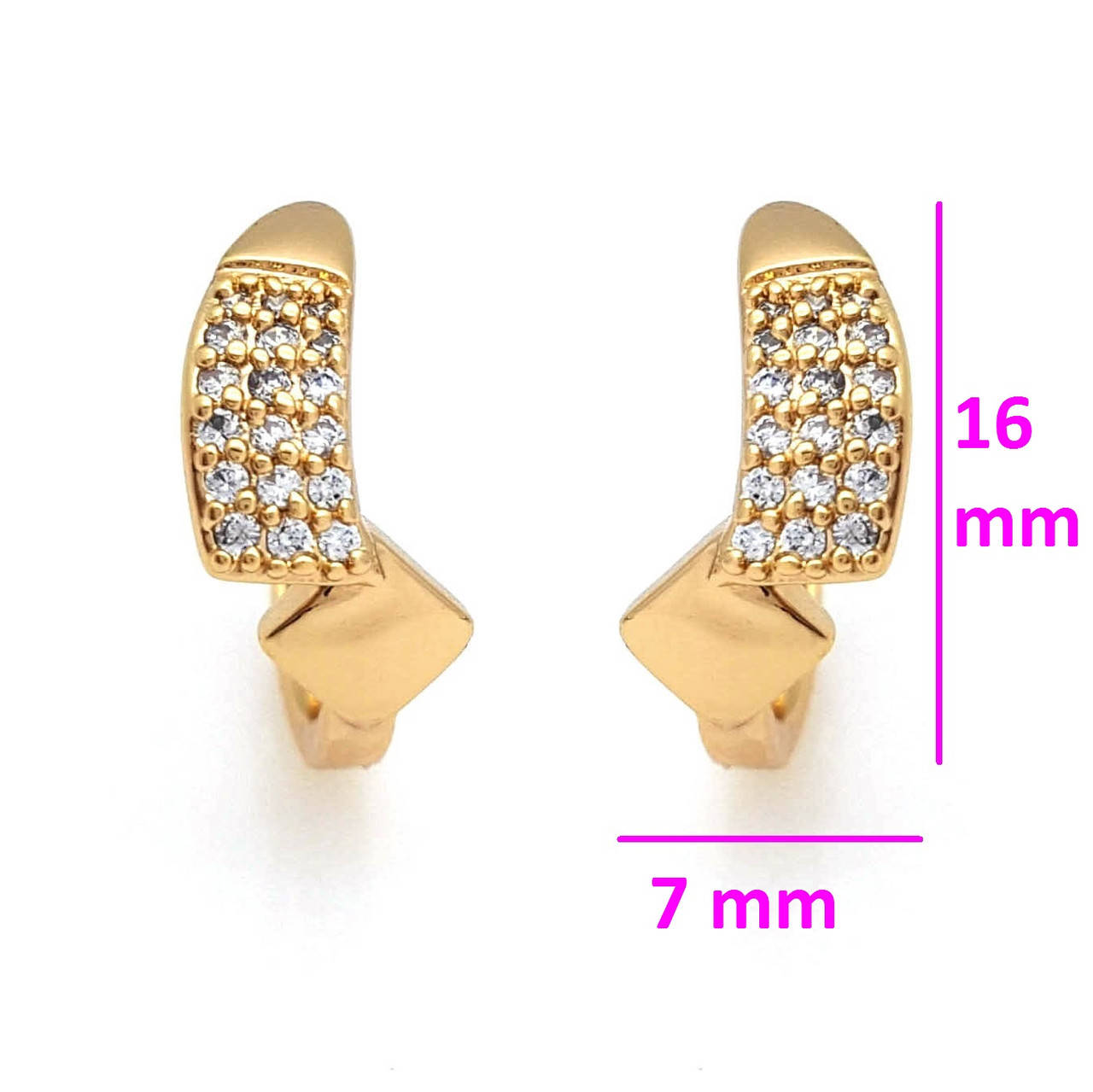 

Серьги, Классика со вставкой циркония, позолота Xuping, 18К