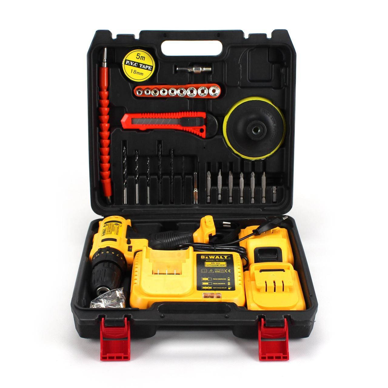 

Ударный шуруповерт девольт DeWALT DCD771 (24V, 6AH) с набором инструментов для ремонта