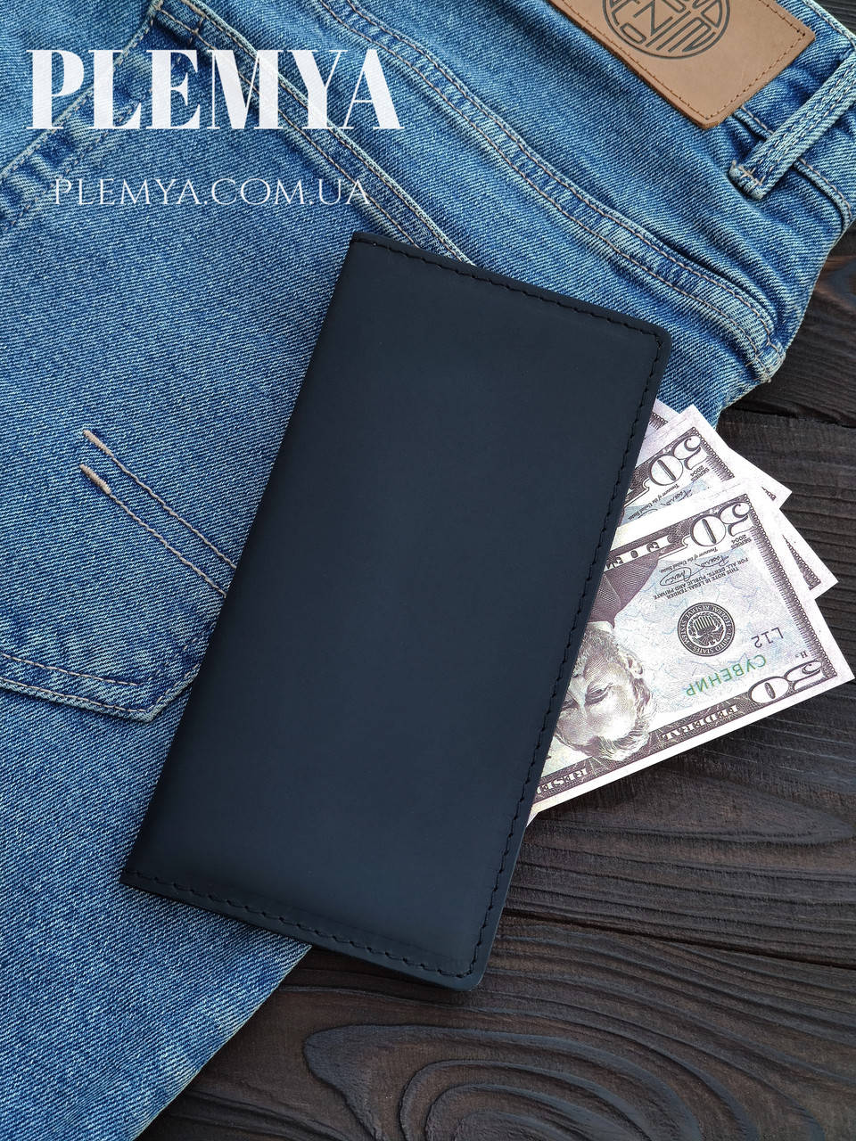 

Портмоне мужское/ бумажник кожаный/ клатч черный/ Кошелек мужской