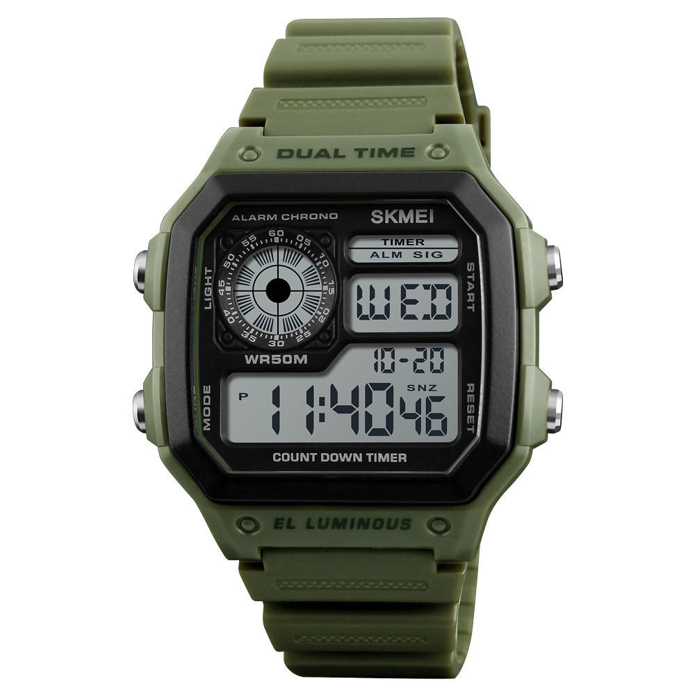 

Skmei 1299 зеленые мужские спортивные часы