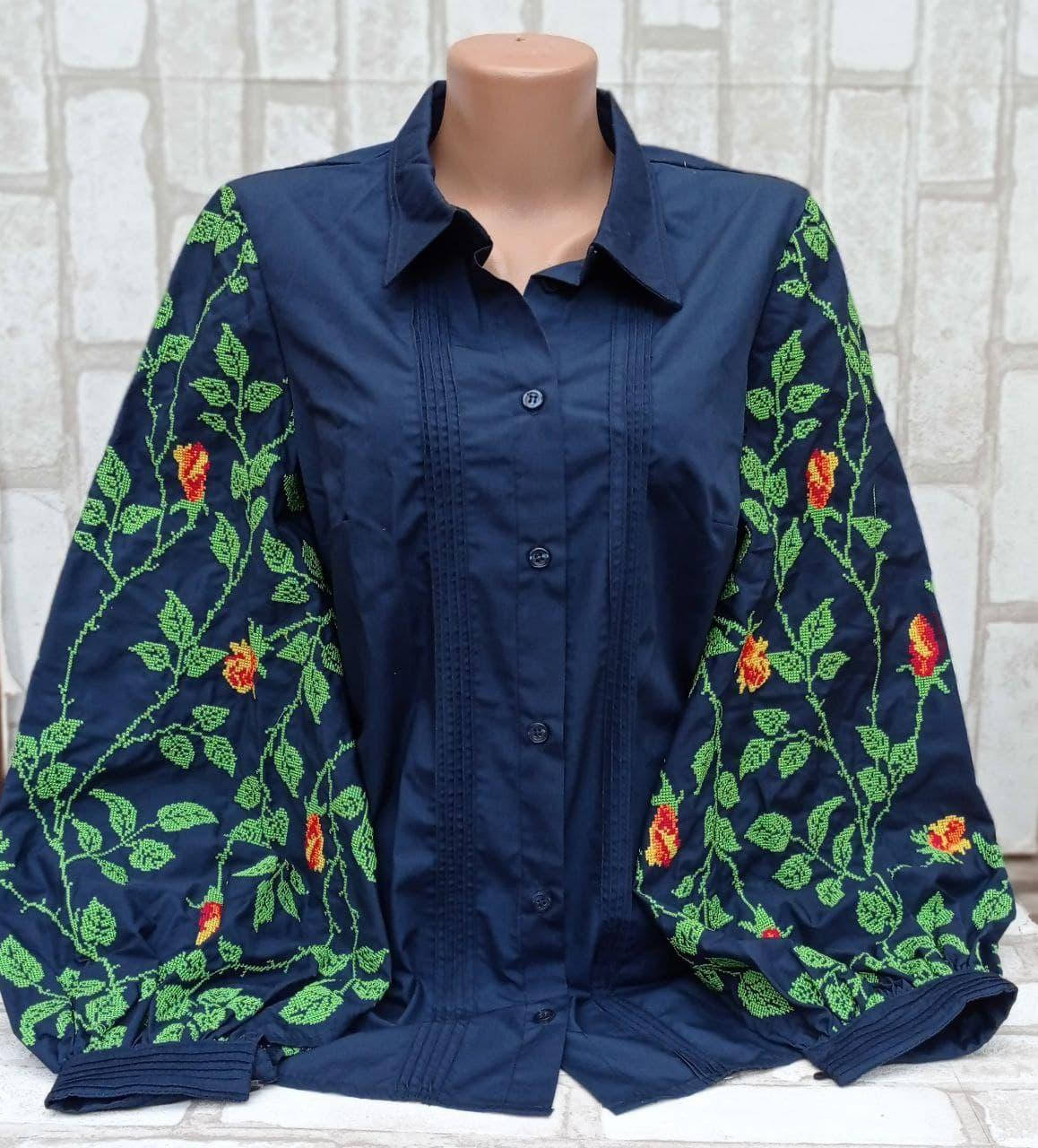 

Блуза з вышитыми рукавами, р-ры 50-52, 550 грн, Белый