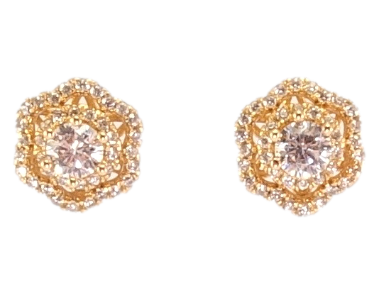 

Серьги Xuping Позолота 18K гвоздики (пусеты) "Цветочки с цирконием" ø 10мм