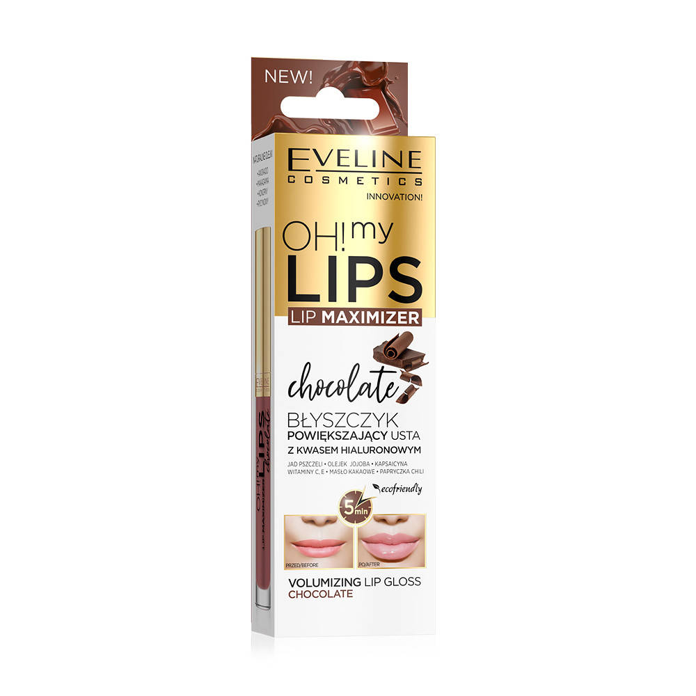 

Блеск для губ с эффектом увеличения губ Eveline Oh! My Lips Lip Maximizer, Шоколад, 4.5 мл