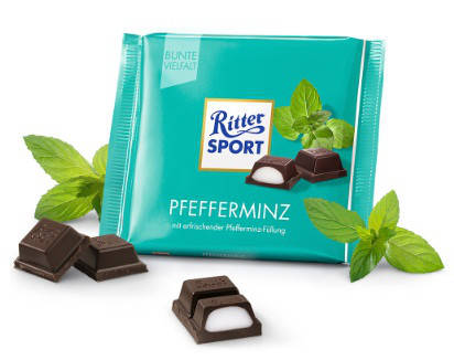 

Шоколад Ritter Sport Pfefferminz черный мята 100 г