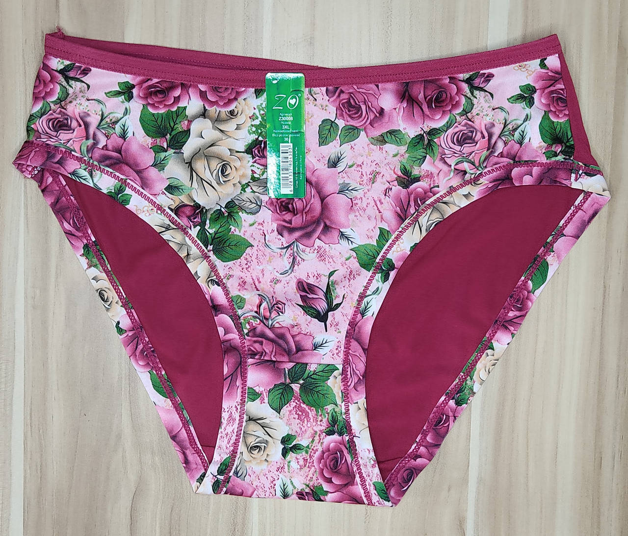 

Труси жіночі. Бамбук."Bamboo with rose print". Набір 6 шт. Один розмір., Разные цвета