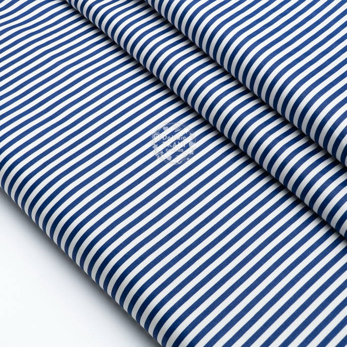 

Сатин "Полоска 5 мм синяя" на белом, №4131с, Синий