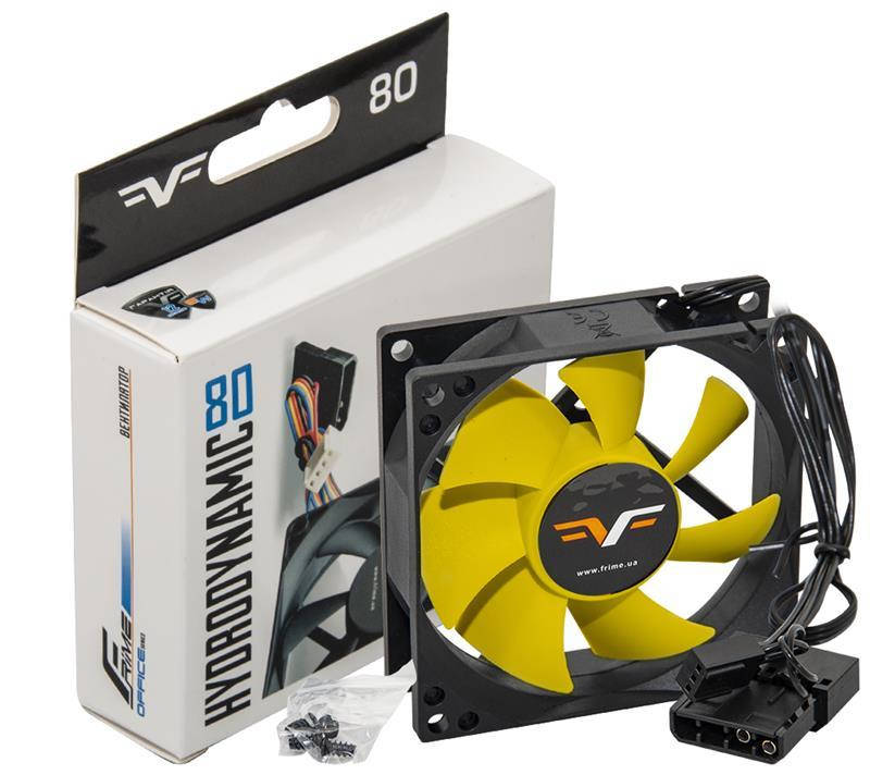 

Вентилятор Frime (FYF80HB3) 80x80x25мм, 3pin+Molex, Black/Yellow