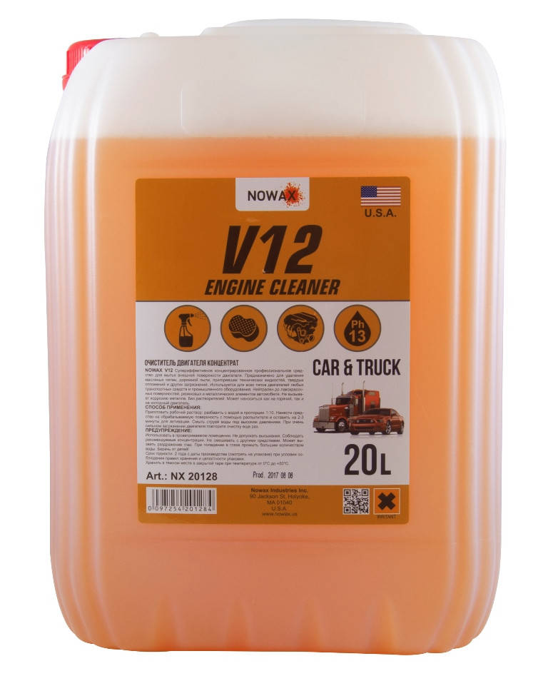 

Очиститель поверхности двигателя V12 Engine Cleaner 20L концентрат 1:10 NOWAX NX20128