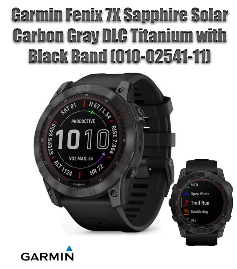 

Смарт-часы Garmin Fenix 7X Sapphire Solar Carbon Gray DLC Titanium with Black Band (010-02541-11)