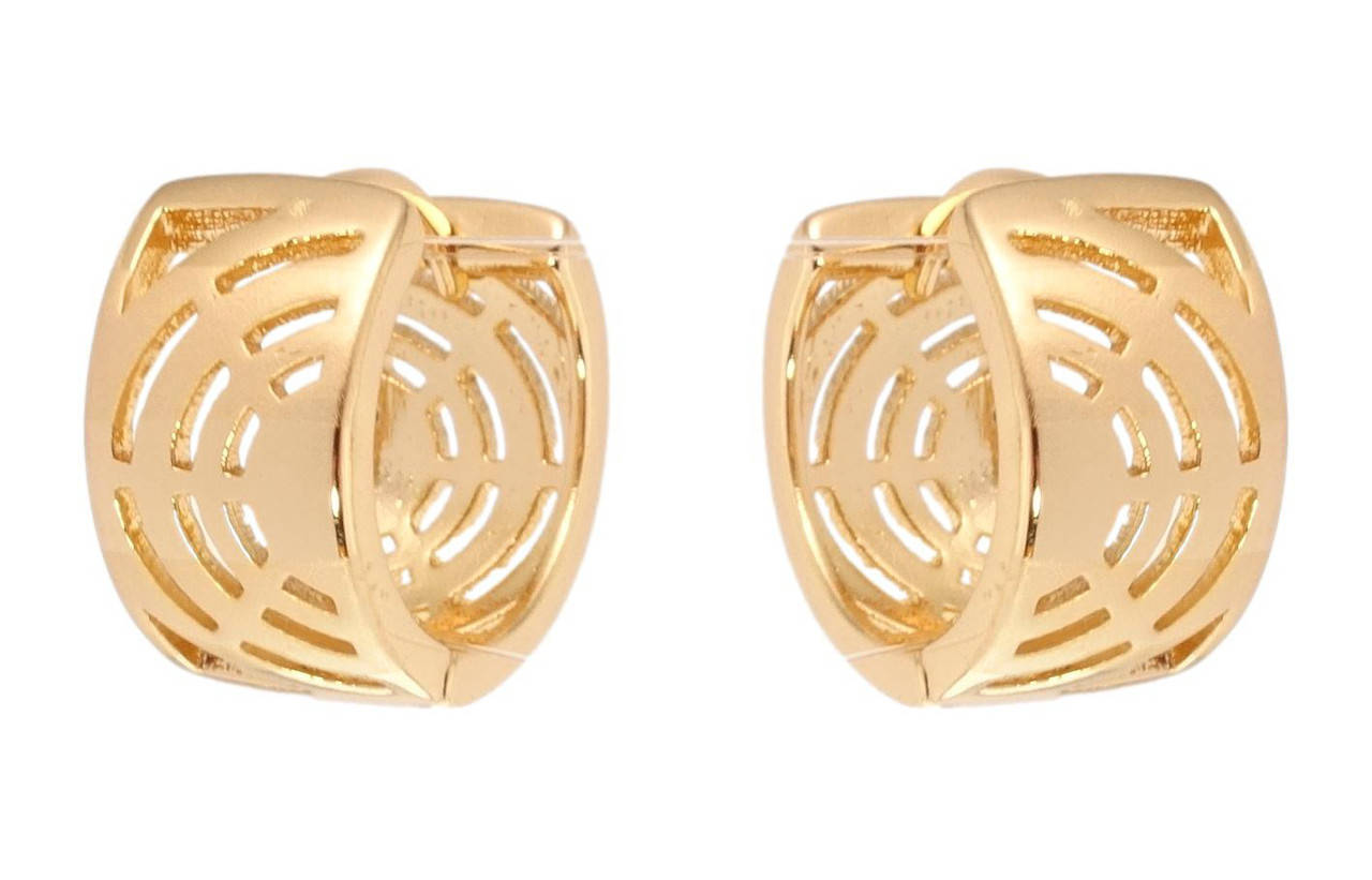 

Серьги Xuping Позолота 18K колечки "Резной орнамент с напылением"