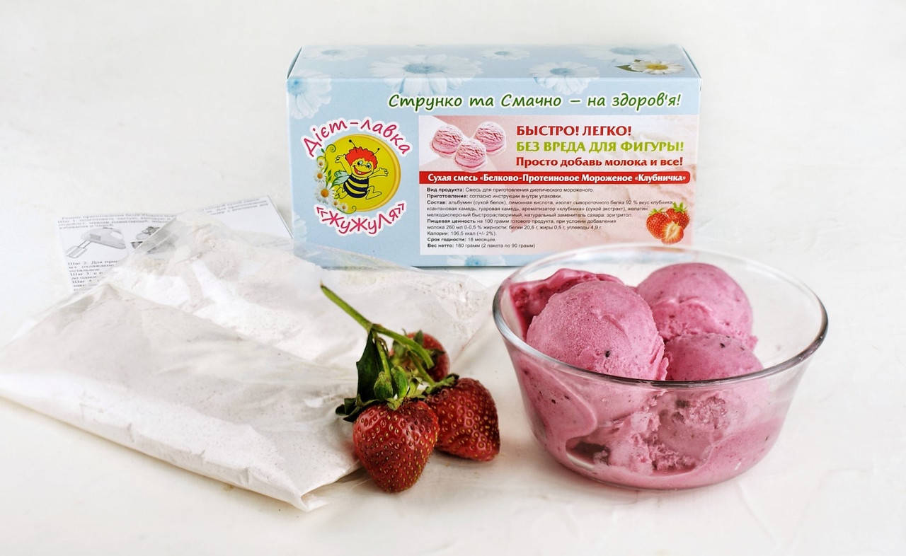 

Сухая смесь "Белково-Протеиновое Мороженное "Клубничка" 180 г