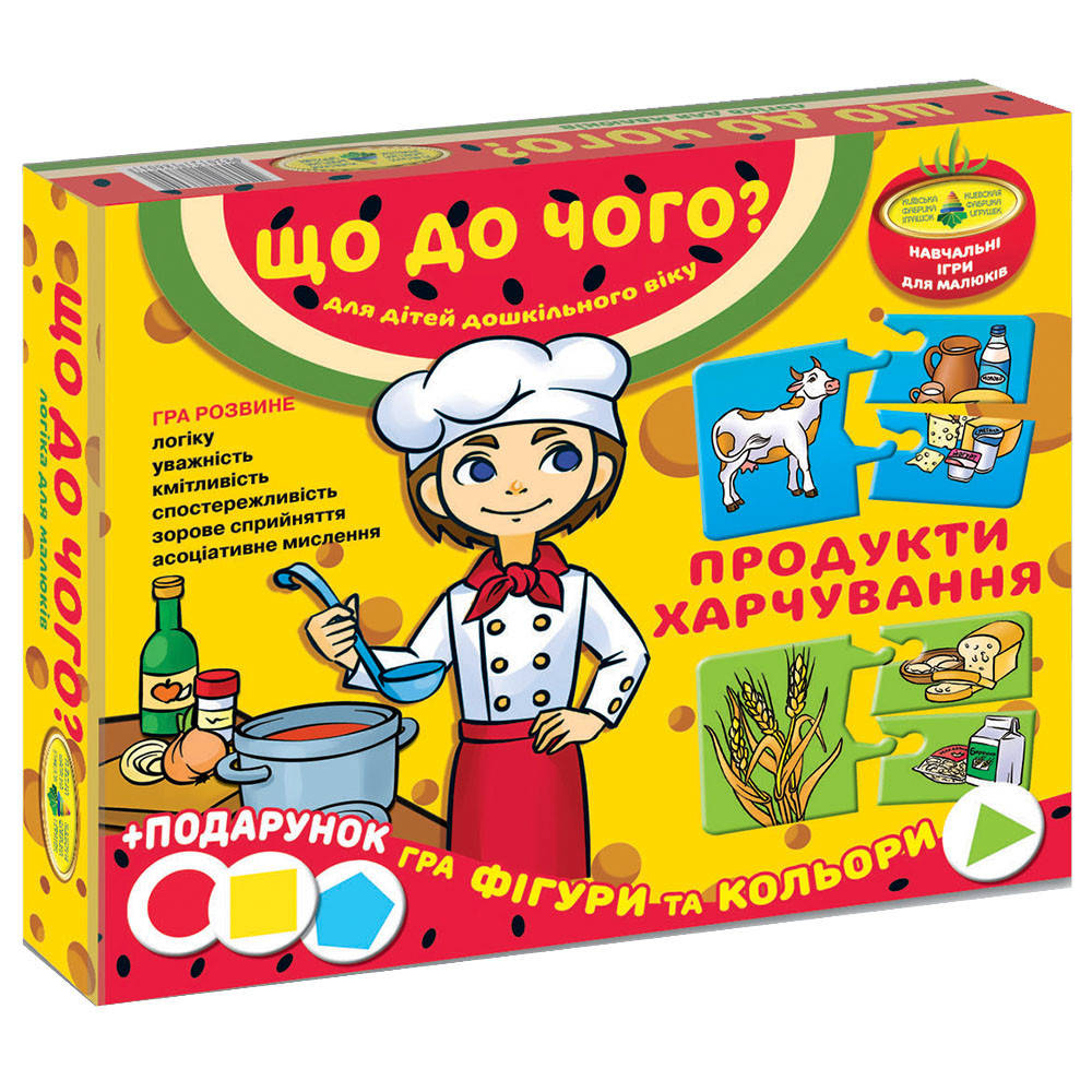

Игра ЧТО К ЧЕМУ - ПРОДУКТЫ ПИТАНИЯ (в коробке) Киевская фабрика игрушек