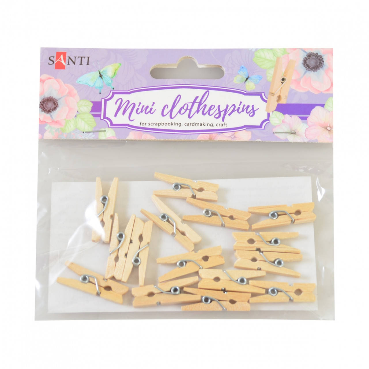 

Набор прищепок деревянных Santi декоративных Santi 2.5см, 15 шт