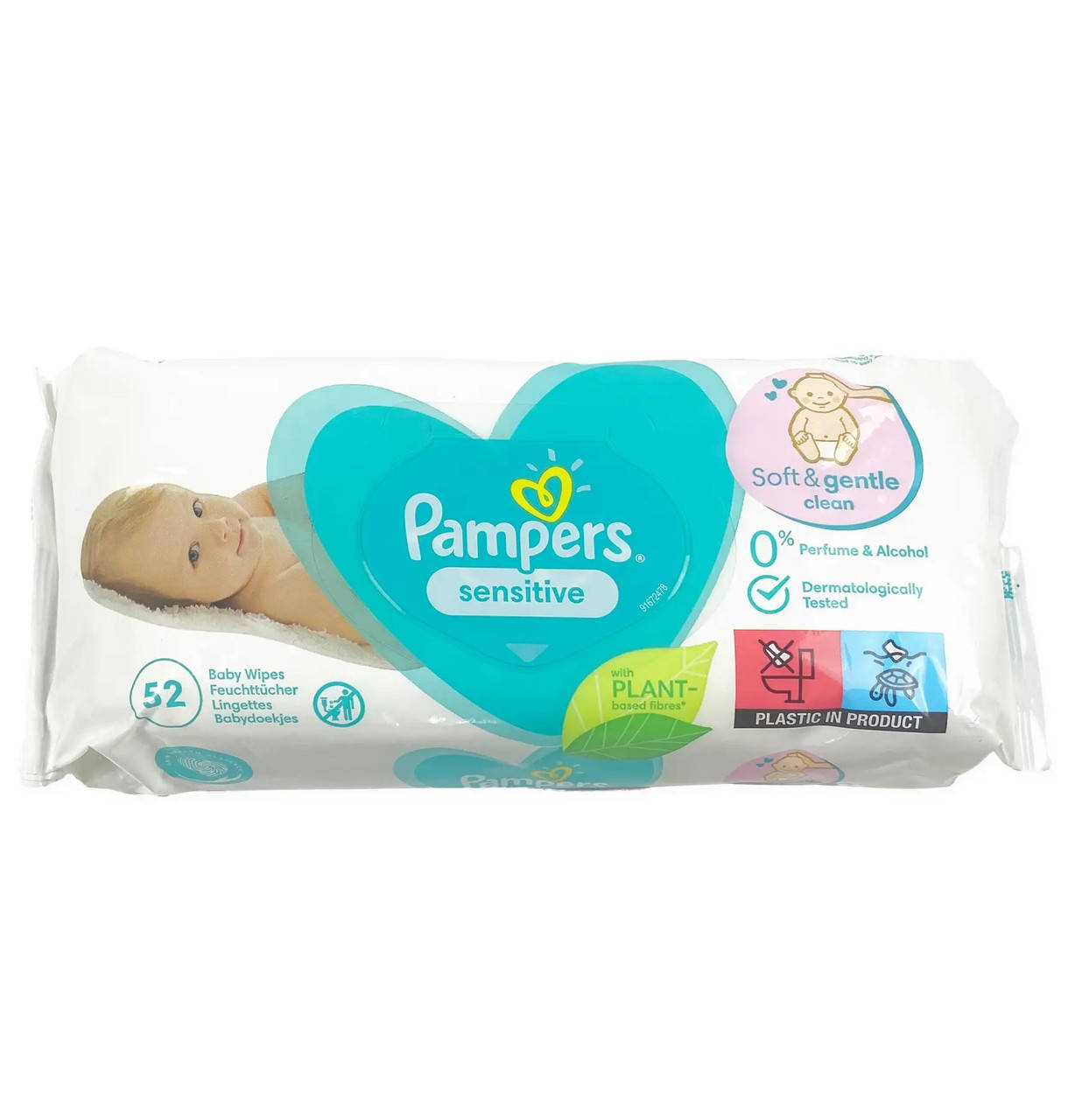 

Детские влажные салфетки "Sensitive", 52шт. Pampers (8001841041391)