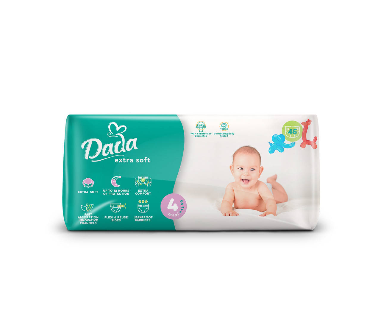 

Подгузники детские 4 (7-18кг) 46шт Maxi Dada Extra Soft (Дада)