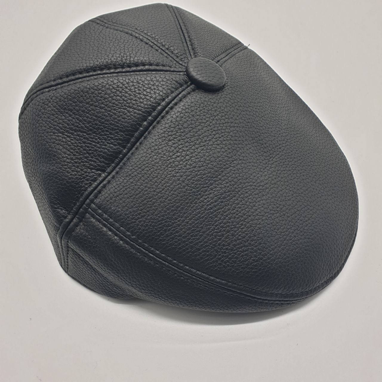 

Кепка мужская пятиклинка из еко-кожи., Черный