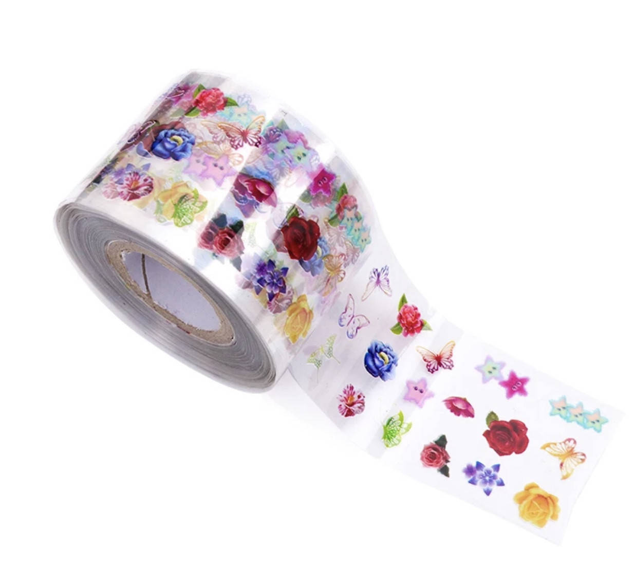 

Фольга переводная Born Pretty прозрачная синяя роза и звезда №555, 100 см*4 см, Синий
