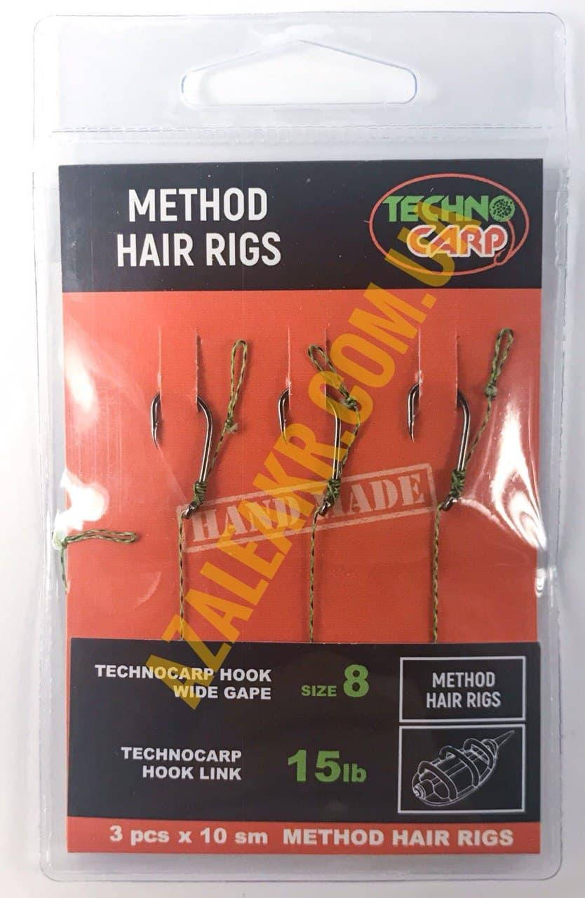 

ГОТОВЫЙ ПОВОДОК METHOD 15LB. WIDE GAPE HOOK №8. 1УП. - 3ШТ., Зелёный