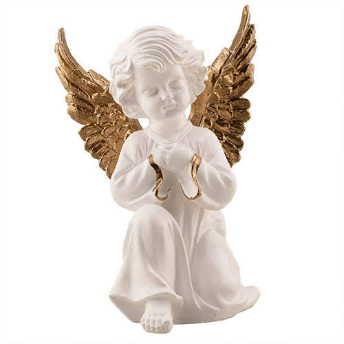 

Статуэтка Ангел в молитве бело-золотой, (гипс) AN0705-3(G), Белый