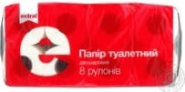 

Бумага туалетная Extra целлюлозная 2-слойная 8шт/уп